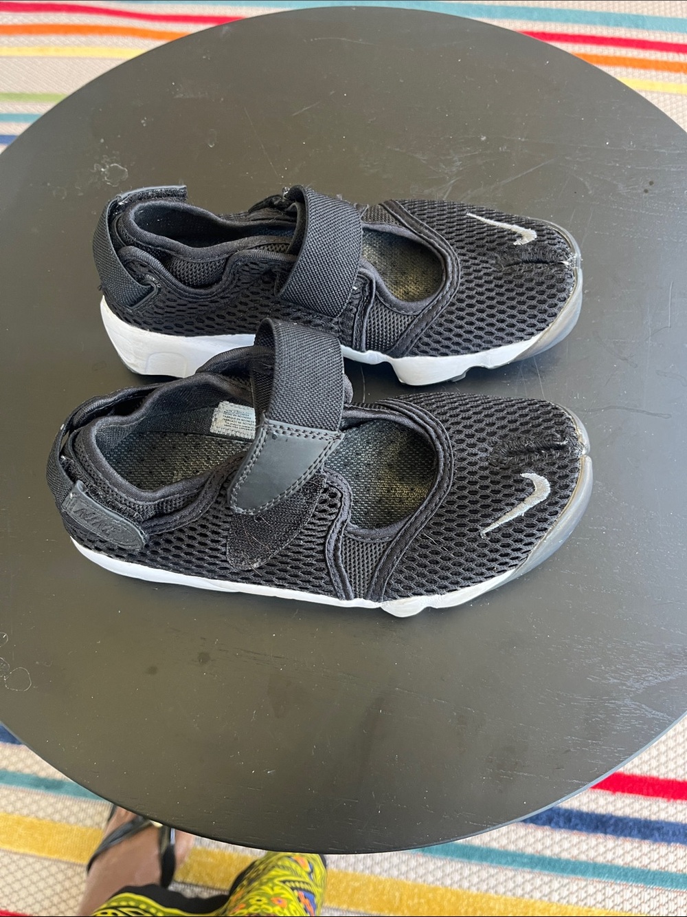 Nike Black Mesh Slip-On Athletic Sneakers with White Sole